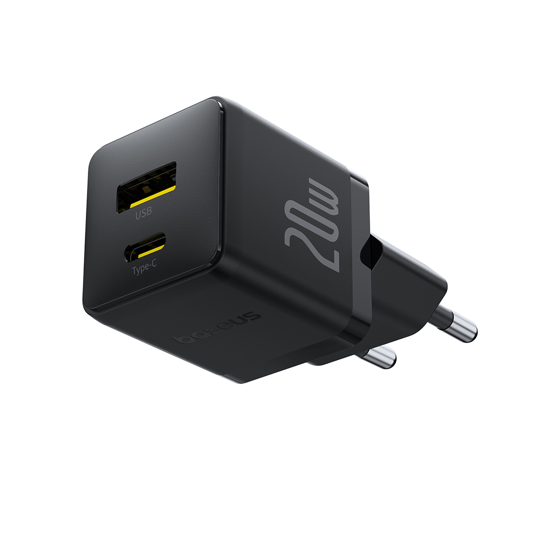 Baseus Адаптер питания Baseus Palm C+U 20W EU Black( в комлпекте кабель Type-c) (P10111608113-01)