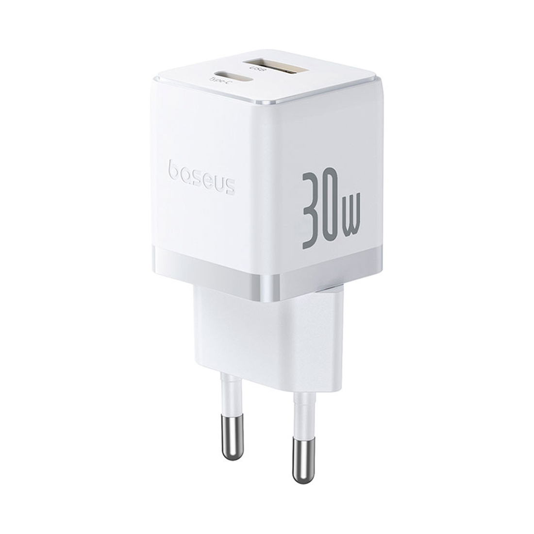 Baseus Адаптер питания Baseus Palm C+U 30W White( в комлпекте кабель Type-c) (P1011160A213-01)
