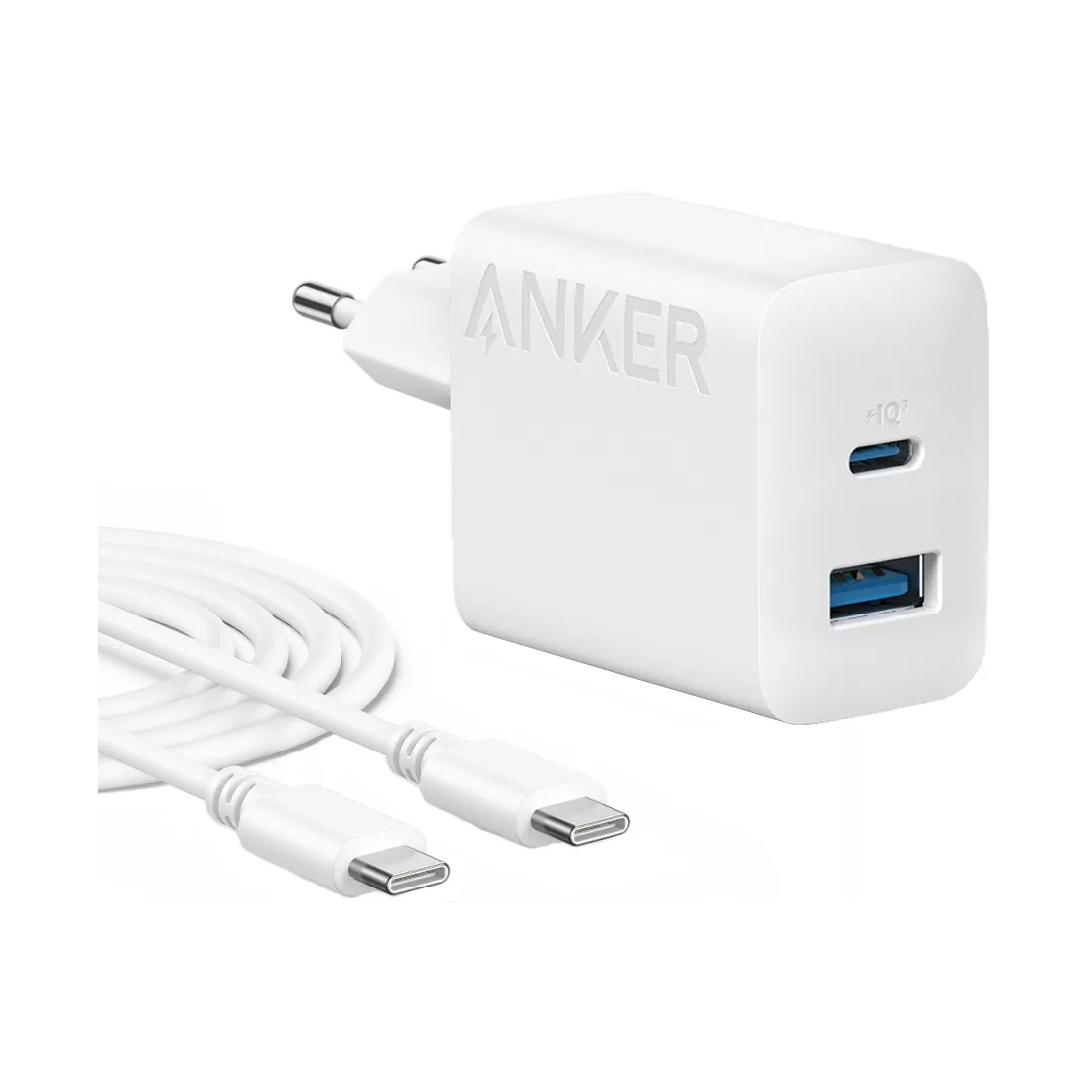 Anker Адаптер питания Anker Charger 20W, 2-Port (в комлпекте кабель Type-c) (B2348G21) Белый