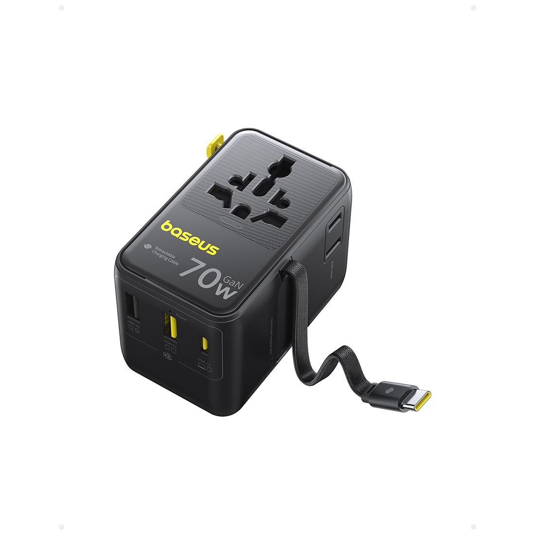 Baseus Адаптер питания Baseus EnerCore CG11 Universal Travel Adapter 70W 2AC+2U+2C Cosmic Black