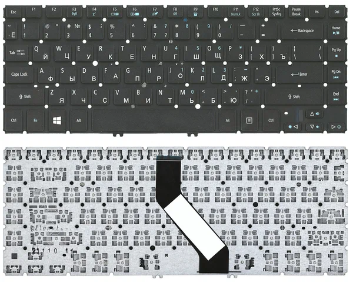 Acer Клавиатура для ноутбука Acer Aspire V5-431, RU, с подсветкой черная