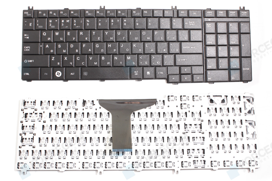 Toshiba Клавиатура для ноутбука Toshiba Satellite C650, черная