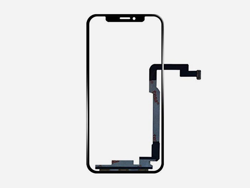 Так выглядит переднее стекло с тачскрином для iPhone X.