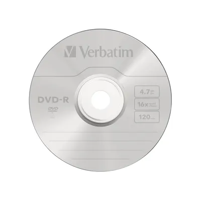 Verbatim Диск DVD-R Verbatim (43547) 4.7GB 1штука Незаписанный