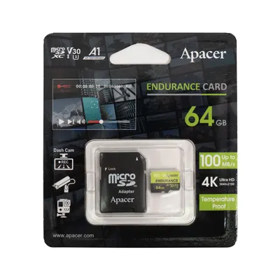 Apacer Карта памяти Apacer AP64GEDM1D05-R 64GB с адаптером SD