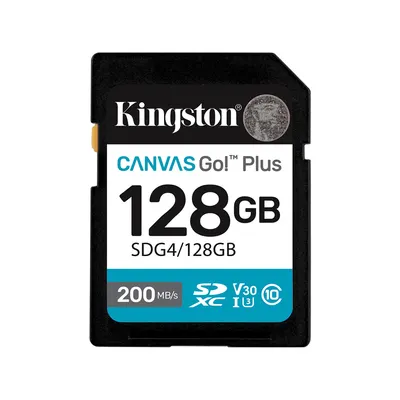 Kingston Карта памяти Kingston SDG4/128GB Canvas Go Plus Gen4 C10 UHS-I U3 V30 128GB