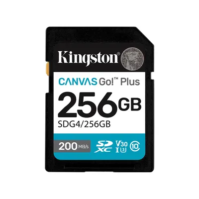 Kingston Карта памяти Kingston SDG4/256GB Canvas Go Plus Gen4 C10 UHS-I U3 V30 256GB