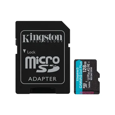 Kingston Карта памяти Kingston SDCG4/128GB Canvas Go Plus A2 U3 V30 128GB
