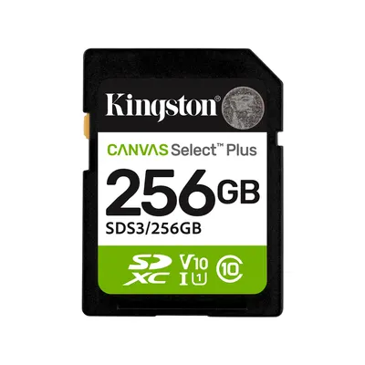 Kingston Карта памяти Kingston SDS3/256GB Canvas Select Plus C10 UHS-I U1 V10 256GB