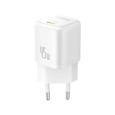 Baseus Адаптер питания Baseus PicoGo GaN 1C 45W White (P10176800213-00)
