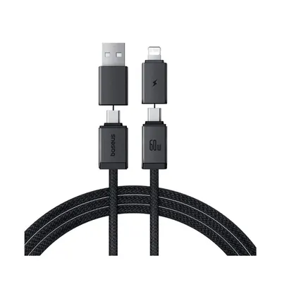 Baseus Интерфейсный кабель Baseus Versatile U+C to C+L 60W 1m White (P10383000211-00)