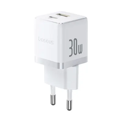Baseus Адаптер питания Baseus Palm C+U 30W White( в комлпекте кабель Type-c) (P1011160A213-01)