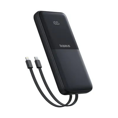 Baseus Портативный внешний аккумулятор Baseus Lipow Dual-Cable 10000mAh 22.5W Black (P10079101123-00)