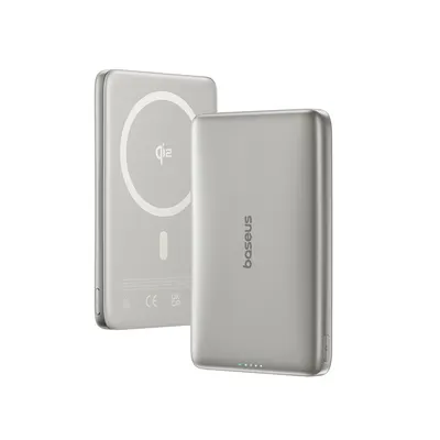 Baseus Портативный внешний аккумулятор Baseus PicoGo Ultra-Slim Qi2 Magnetic 10000mAh 27W Natural Titanium