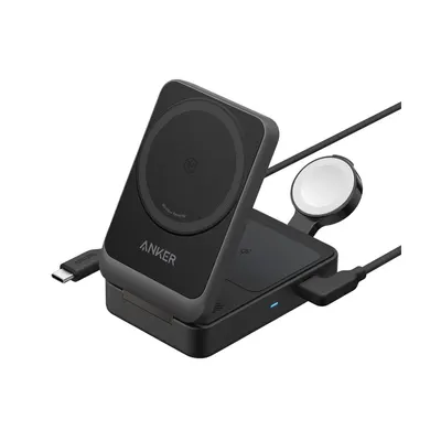 Anker Беспроводное зарядное устройство Anker MagGo 15W, Foldable 3-in-1 (B2557312) Черный