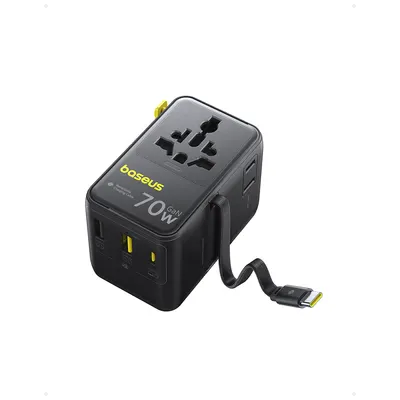 Baseus Адаптер питания Baseus EnerCore CG11 Universal Travel Adapter 70W 2AC+2U+2C Cosmic Black