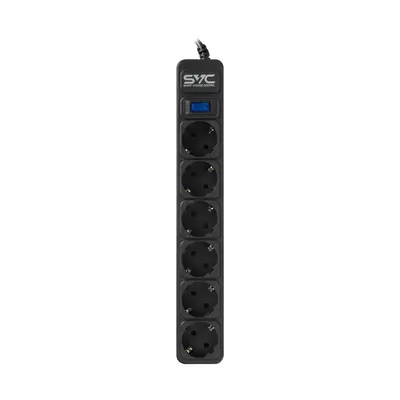 SVC Сетевой фильтр SVC ZC6S-30M 3 м. 6 розеток 220 в.