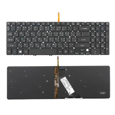 Acer Клавиатура для ноутбука Acer Aspire V5-573, RU, подсветка, без рамки, черная (V.1)