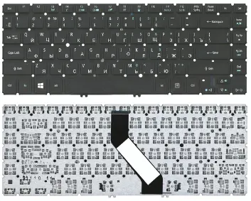 Acer Клавиатура для ноутбука Acer Aspire V5-431, RU, с подсветкой черная