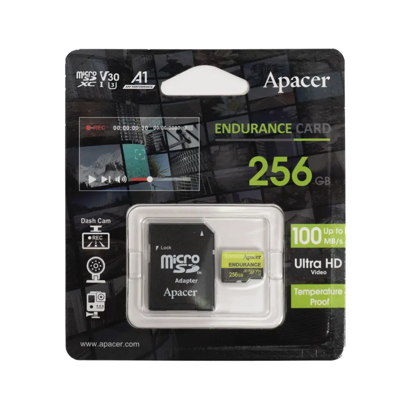 Apacer Карта памяти Apacer AP256GEDM1D05-R 256GB с адаптером SD