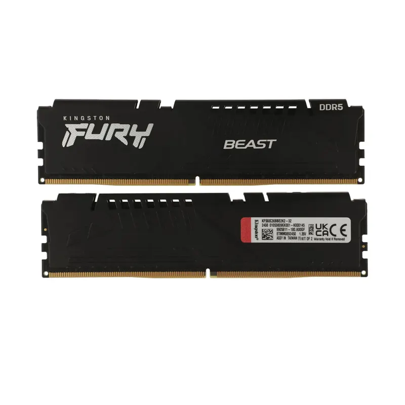 Kingston Комплект модулей памяти Kingston FURY Beast Black KF560C36BBE2K2-32 DDR5 32GB (Kit 2x16GB) 6000MHz