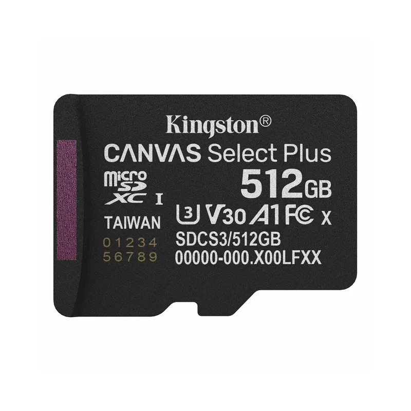 Kingston Карта памяти Kingston SDCS3/512GBSP Canvas Select Plus A1 U3 V30 512GB