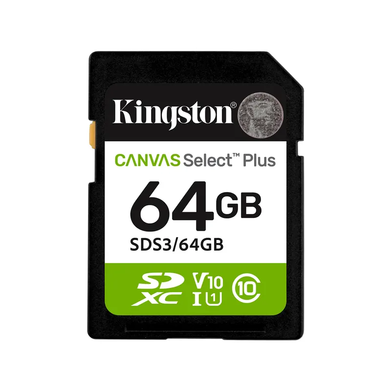 Kingston Карта памяти Kingston SDS3/64GB Canvas Select Plus C10 UHS-I U1 V10 64GB