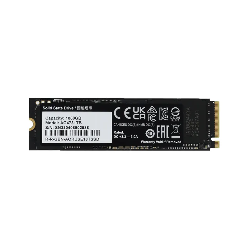 Gigabyte Твердотельный накопитель внутренний Gigabyte 7300 AORUS AG4731TB N 1TB M.2 2280 PCI-E 4.0x4 w/o heat
