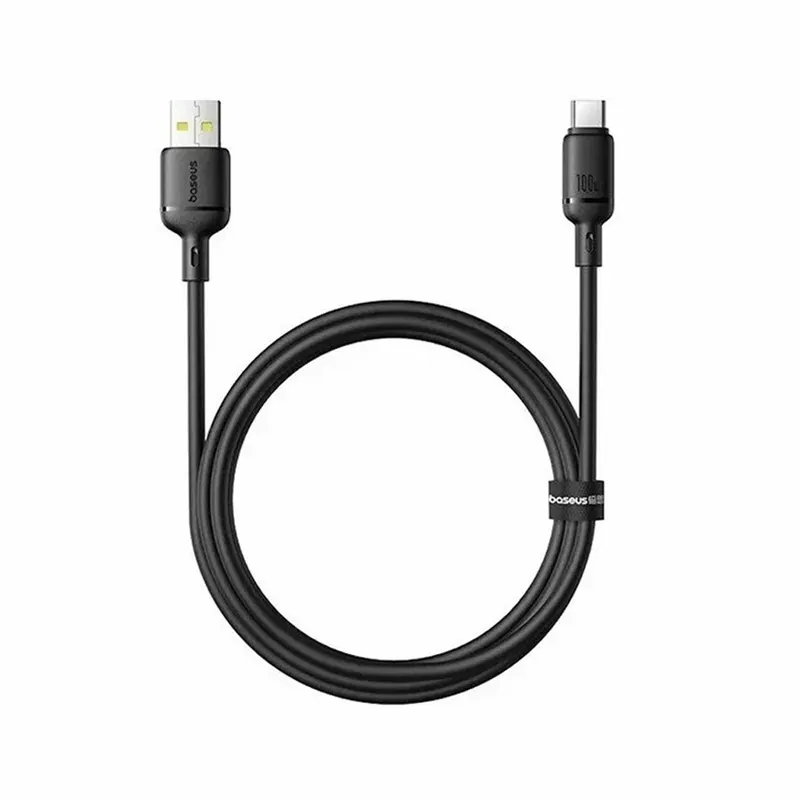 Baseus Интерфейсный кабель Baseus Silky USB to Type-C 100W 2m Black (P10377703113-01)