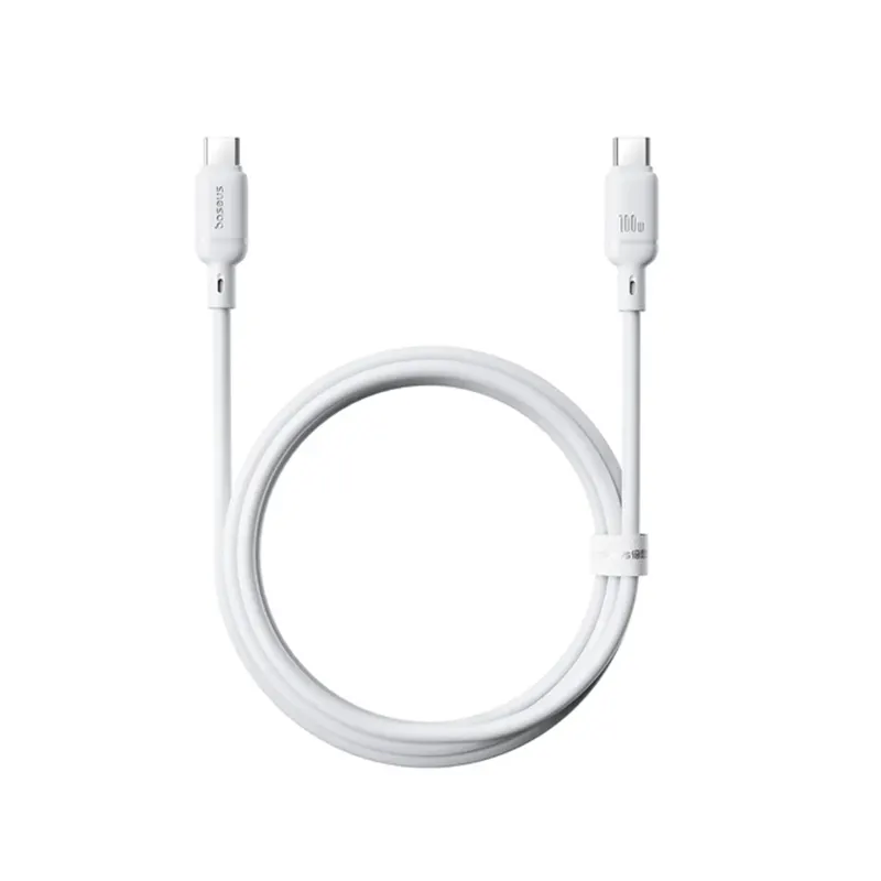 Baseus Интерфейсный кабель Baseus Silky Type-C to Type-C 100W 1m White(P10377704213-00)