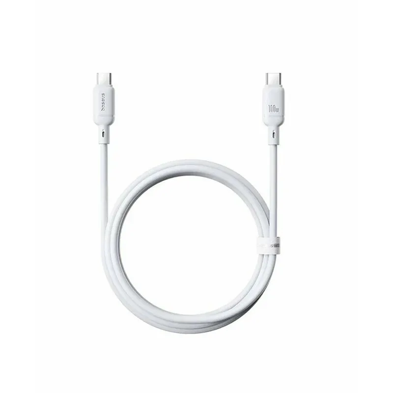 Baseus Интерфейсный кабель Baseus Silky Type-C to Type-C 100W 2m White (P10377704213-01)