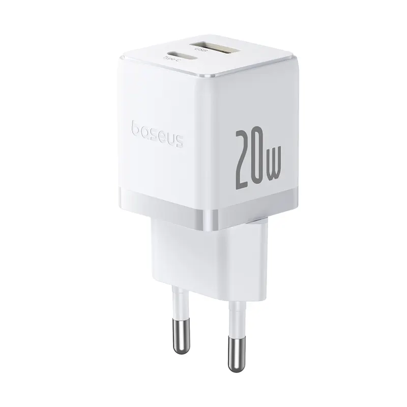 Baseus Адаптер питания Baseus Palm C+U 20W EU White ( в комлпекте кабель Type-c) (P10111608213-01)