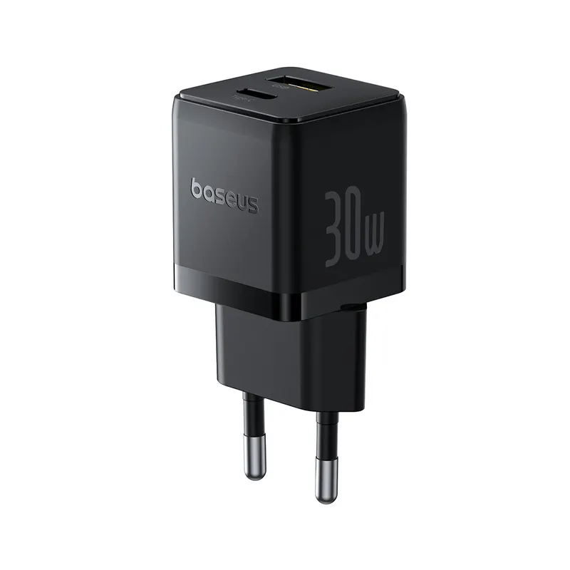 Baseus Адаптер питания Baseus Palm C+U 30W Black ( в комлпекте кабель Type-c) (P1011160A113-01)