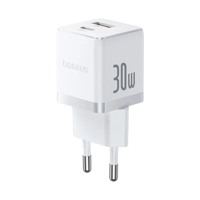 Baseus Адаптер питания Baseus Palm C+U 30W White( в комлпекте кабель Type-c) (P1011160A213-01)