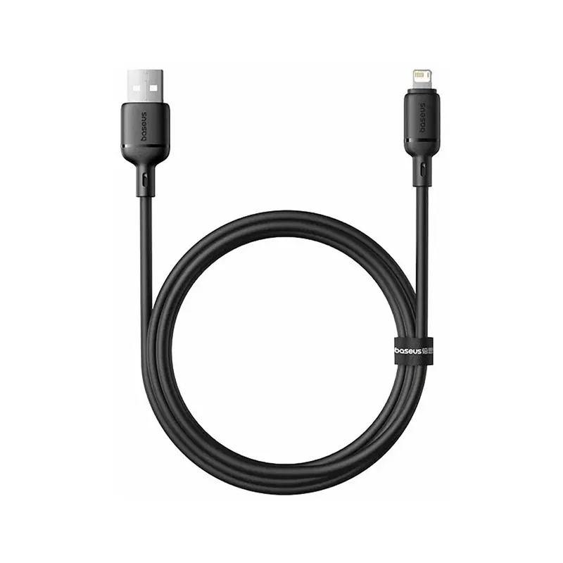 Baseus Интерфейсный кабель Baseus Silky USB to iP 2.4A 1m Black (P10377702113-00)