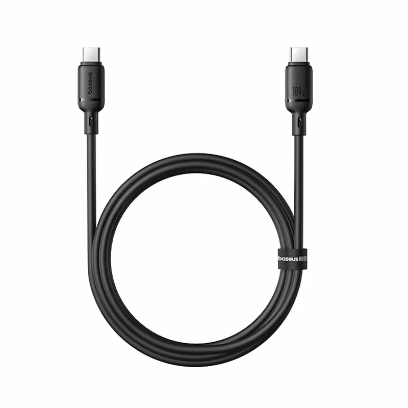 Baseus Интерфейсный кабель Baseus Silky Type-C to Type-C 100W 2m Black (P10377704113-01)
