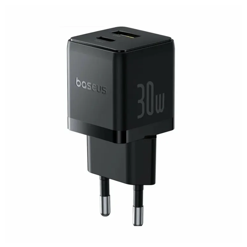 Baseus Адаптер питания Baseus Palm C+U 30W EU Cluster Black (P1011160A113-00)