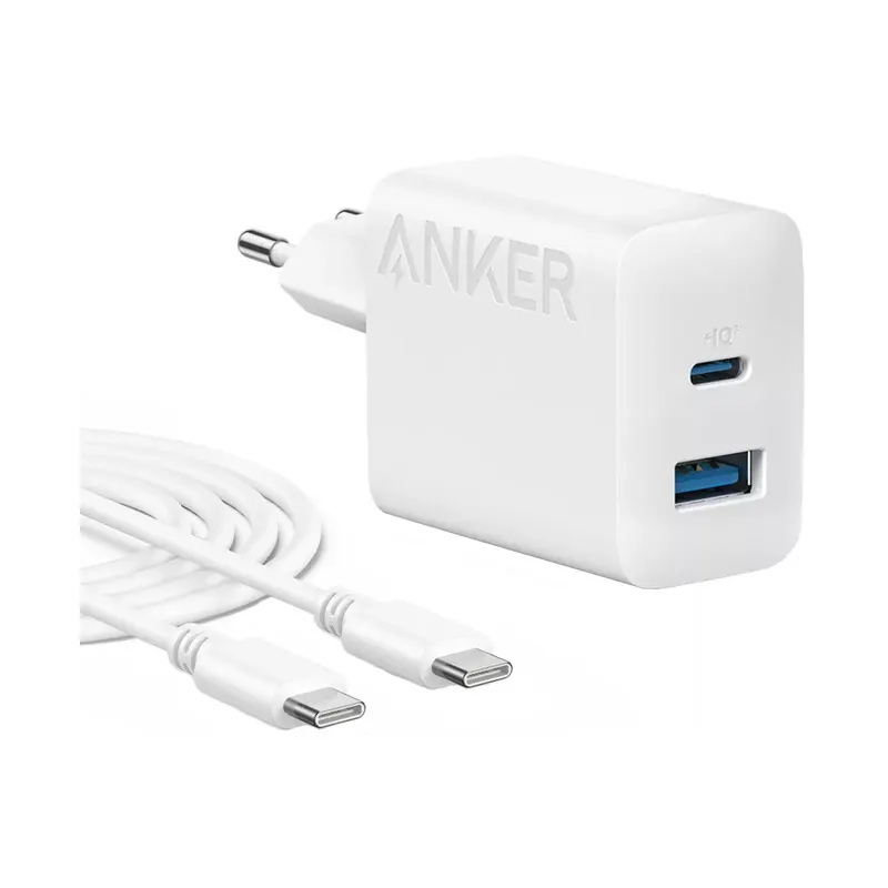 Anker Адаптер питания Anker Charger 20W, 2-Port (в комлпекте кабель Type-c) (B2348G21) Белый