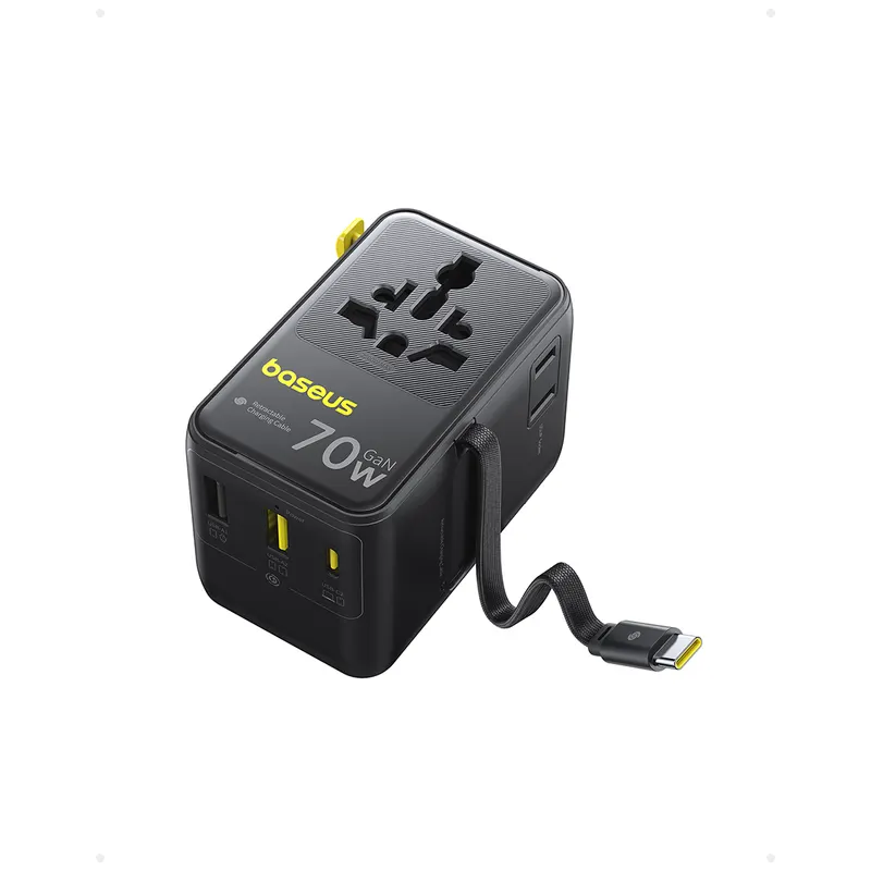 Baseus Адаптер питания Baseus EnerCore CG11 Universal Travel Adapter 70W 2AC+2U+2C Cosmic Black