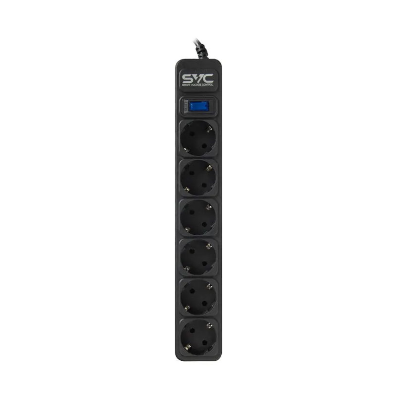 SVC Сетевой фильтр SVC ZC6S-30M 3 м. 6 розеток 220 в.