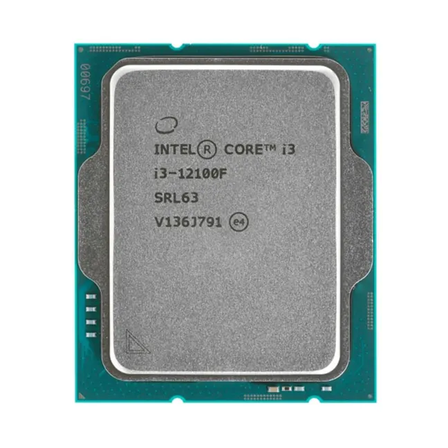 Intel Процессор, Intel, i3-12100F LGA1700, оем, 12M, 3.3 GHz, 4/8 Core Alder Lake, 58 (89) Вт, без встроенного видео (1 год)