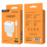 Сетевое зарядное устройство Kaku KSC-371 2 USB, кабель USB-micro USB, 2.4 A