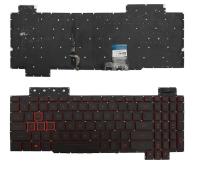 Клавиатура для ноутбука Asus TUF Gaming FX504 FX505 FX80 AEBKLU03010 с подсветкой, черная с красной