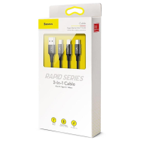 Кабель Baseus 3в1 USB на lightning/ lightning / micro USB (CAMLL-SU01)