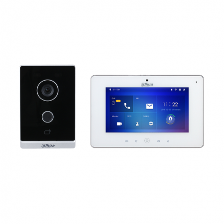 Домофонная система Dahua DHI-KTW01 (DHI-VTO2211G-WP и DHI-VTH5221DW-S2)