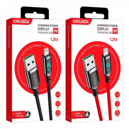 Кабель заряда Kakusiga KSC-599 40W led индикатор мощности 1.2m, USB - lightning