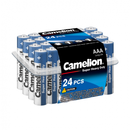Батарейки мизинчиковые CAMELION R03P-PB24B Super Heavy Duty, AAA, 24 шт. в пластиковом кейсе
