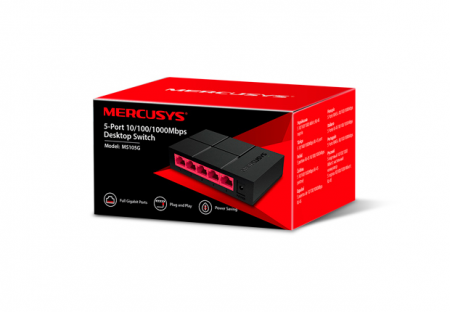 Коммутатор Mercusys MS105G 5 портов 10/100/1000 мбит/с (энергосберегающий)