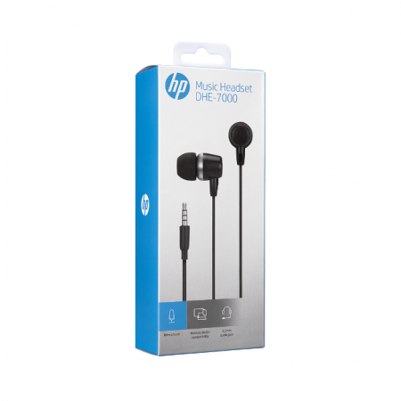 Наушники HP DHE-7000BK д/к 1.1 м, 1*3.5 Mini jack Черные