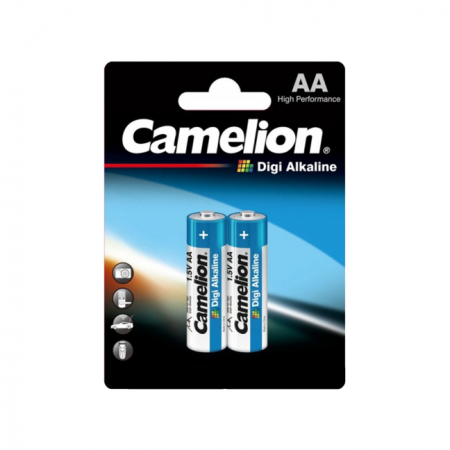 Батарейки пальчиковые CAMELION LR6-BP2DG, Digi Alkaline, AA, 2 шт. в блистере